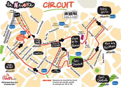 Itinéraire de la navette électrique