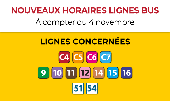 Nouveaux horaires lignes bus !