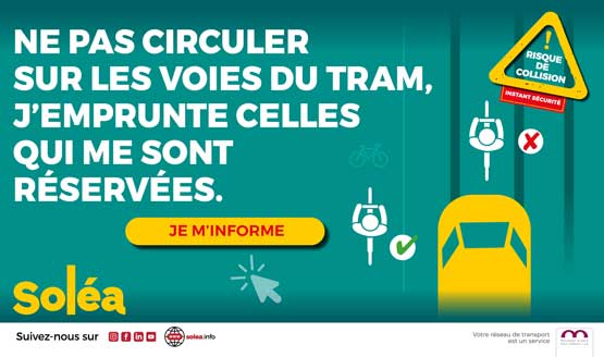 Risque collision tram vélo trottinette