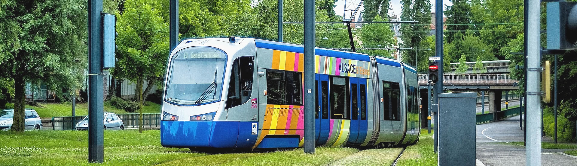 Le tram-train à Mulhouse en direction de Thann
