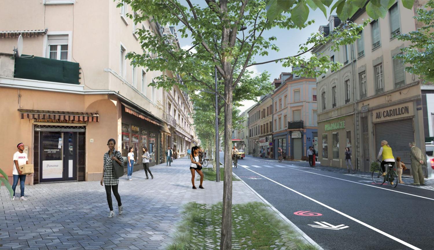 Développement des mobilités douces, réaménagement avenue Briand Mulhouse