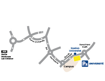 Plan schématique accès Parking Relais Université 