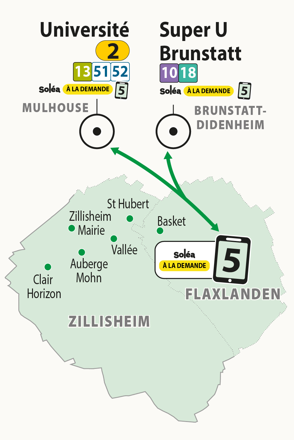 Plan transport à la Demande Soléa zone 5