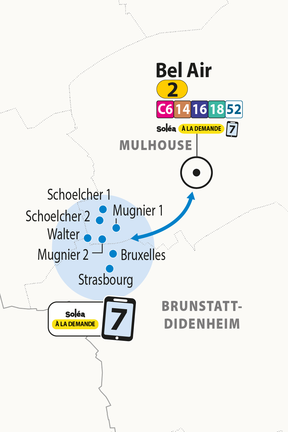 Plan transport à la Demande Soléa zone 7