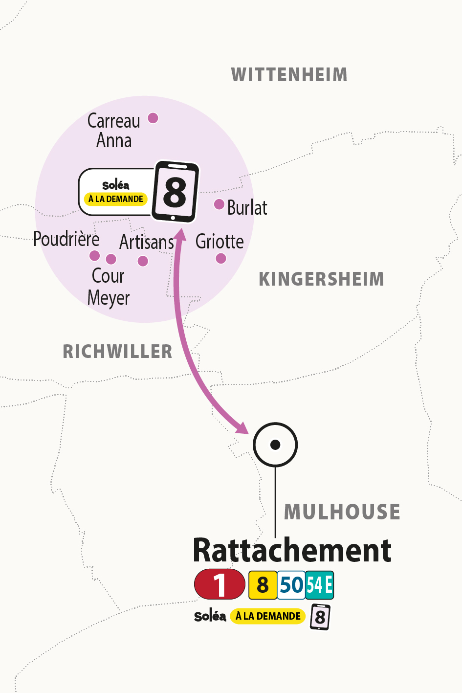 Plan transport à la Demande Soléa zone 8