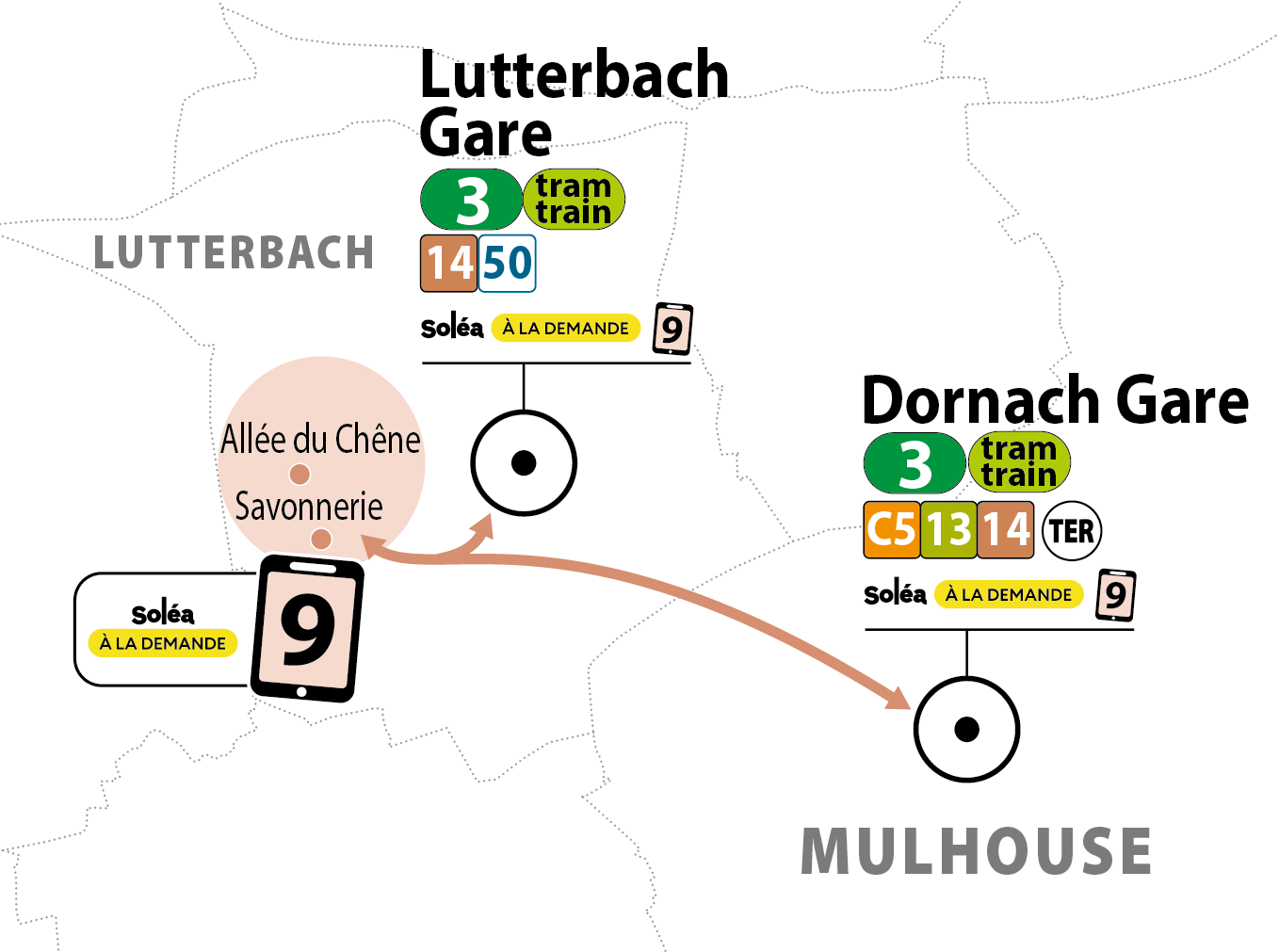 Plan transport à la demande soléa zone 9