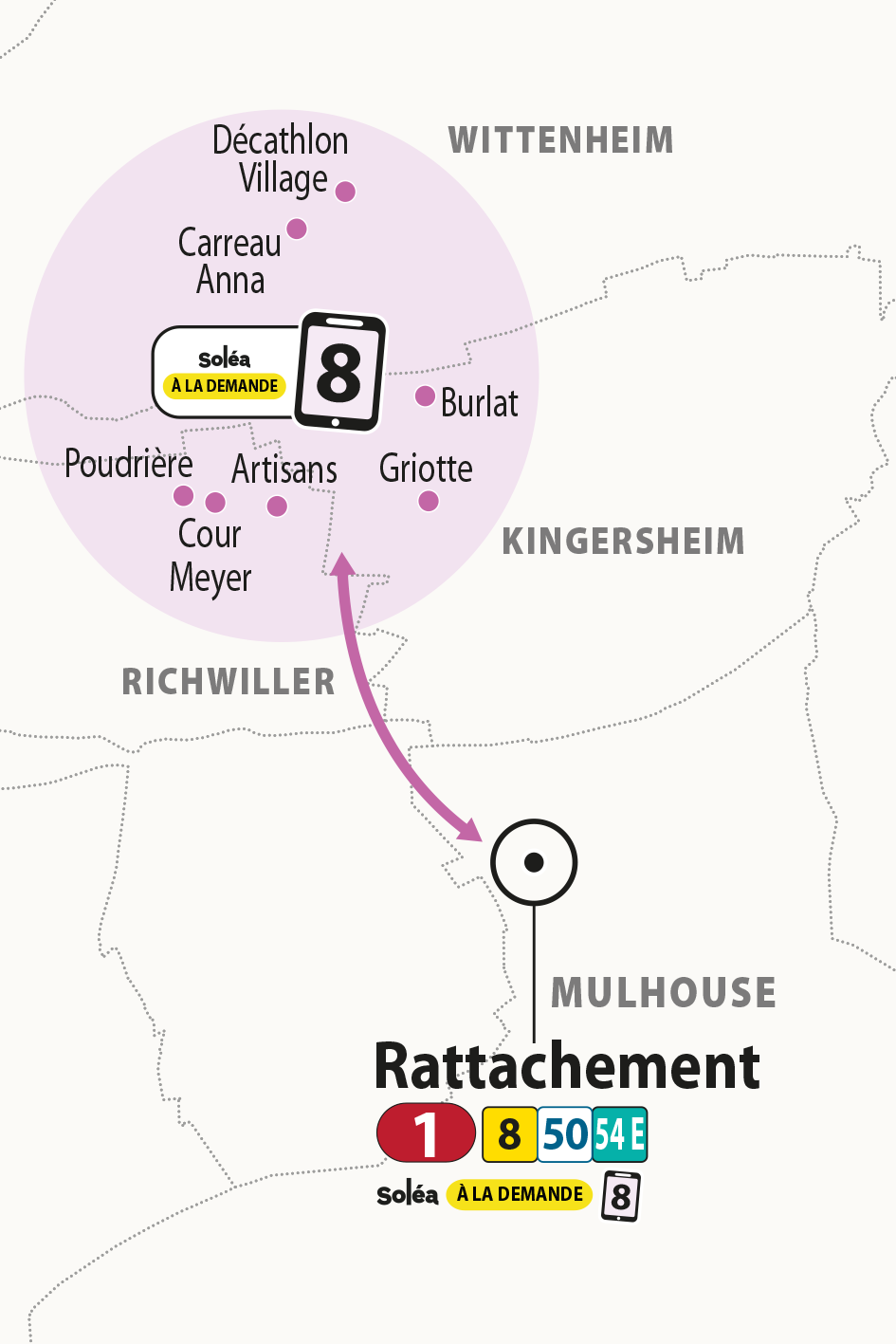 Plan transport à la Demande Soléa zone 8