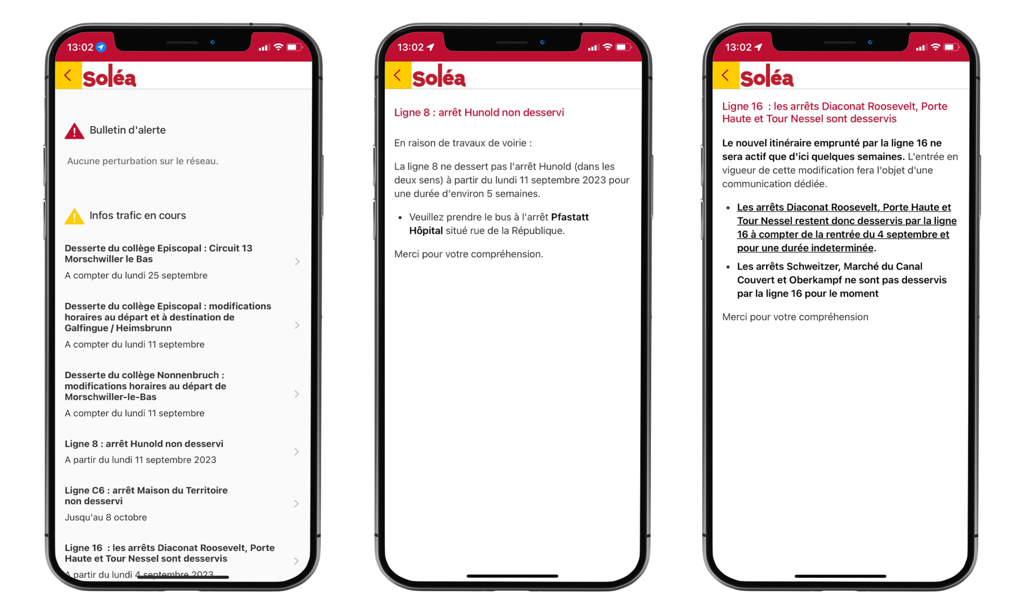 Consultation des infos trafic en temps réel