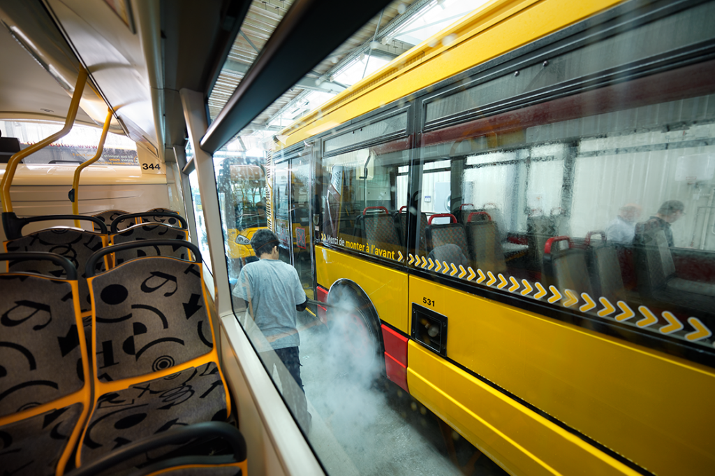 Engagement environnemental - nettoyage roues bus