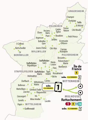 Plan transport à la Demande Soléa zone 1