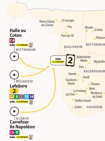 Plan transport à la Demande Soléa zone 2