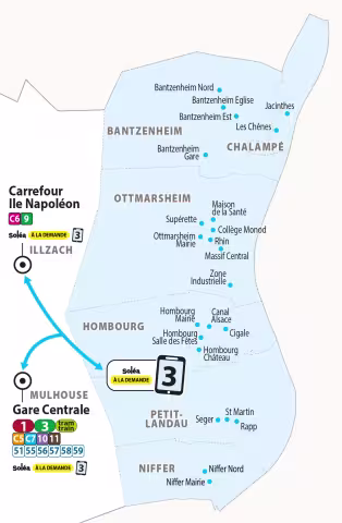 Plan transport à la Demande Soléa zone 3