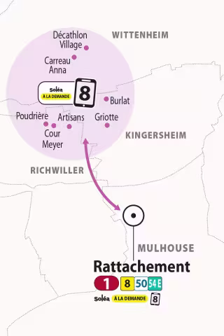 Plan transport à la Demande Soléa zone 8